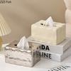 Water Ripple Ceramic Tissue Box Coffee Table Desk Decoration Minimalism Silver-plated Tissue Box Bedside Table Paper Towel Case