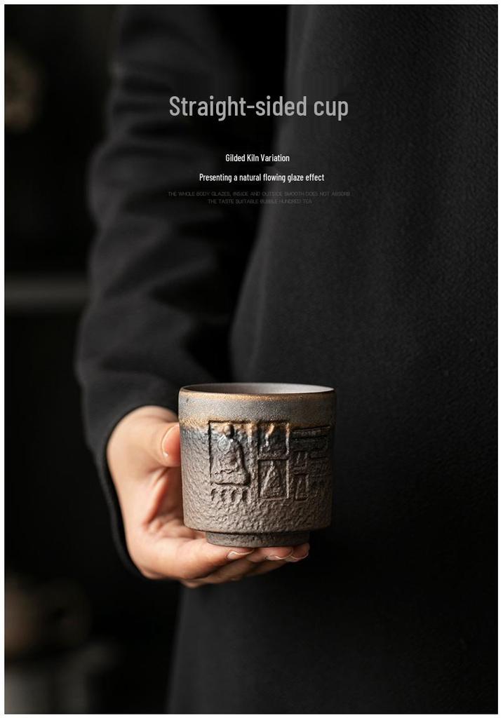 Retro Gilded Ceramic Gongfu Tea Tasting Cup - Single Master's Cup