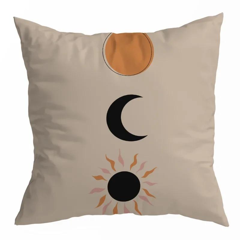 Orange Geometric Pillow Cover Cat Abstract Pillow Home Decoration Cushion Cover