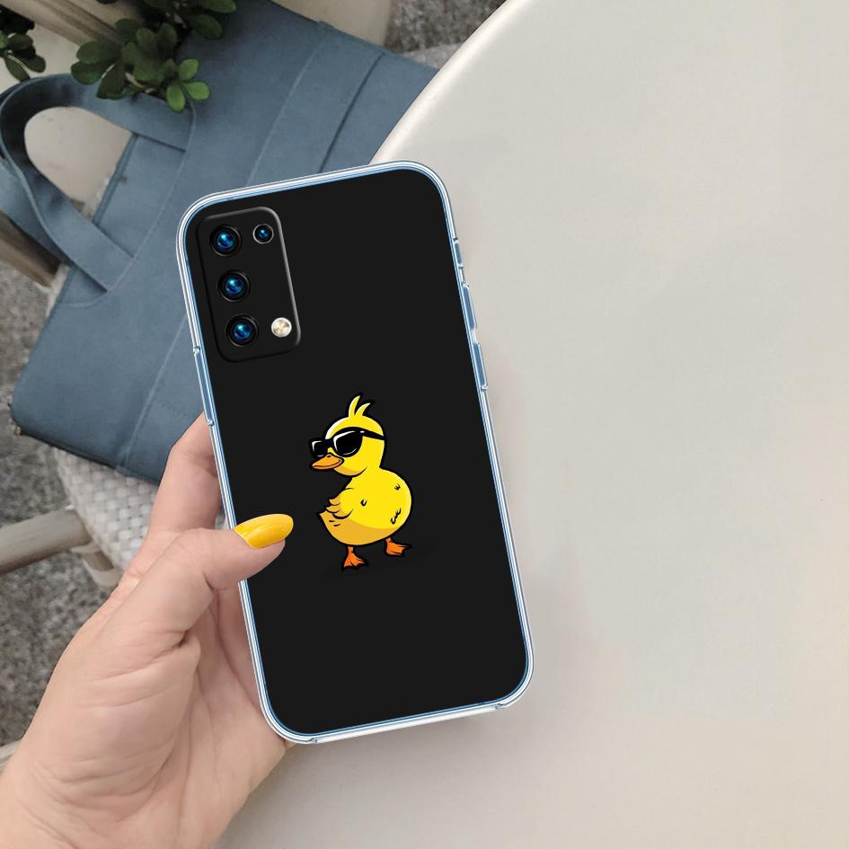 LO40 DUCK Cartoon Soft Shell Transparent Phone Case for Motorola Moto G7 G8 G9 G84 G85 G73 G24 G15 Z2 Play Power Plus