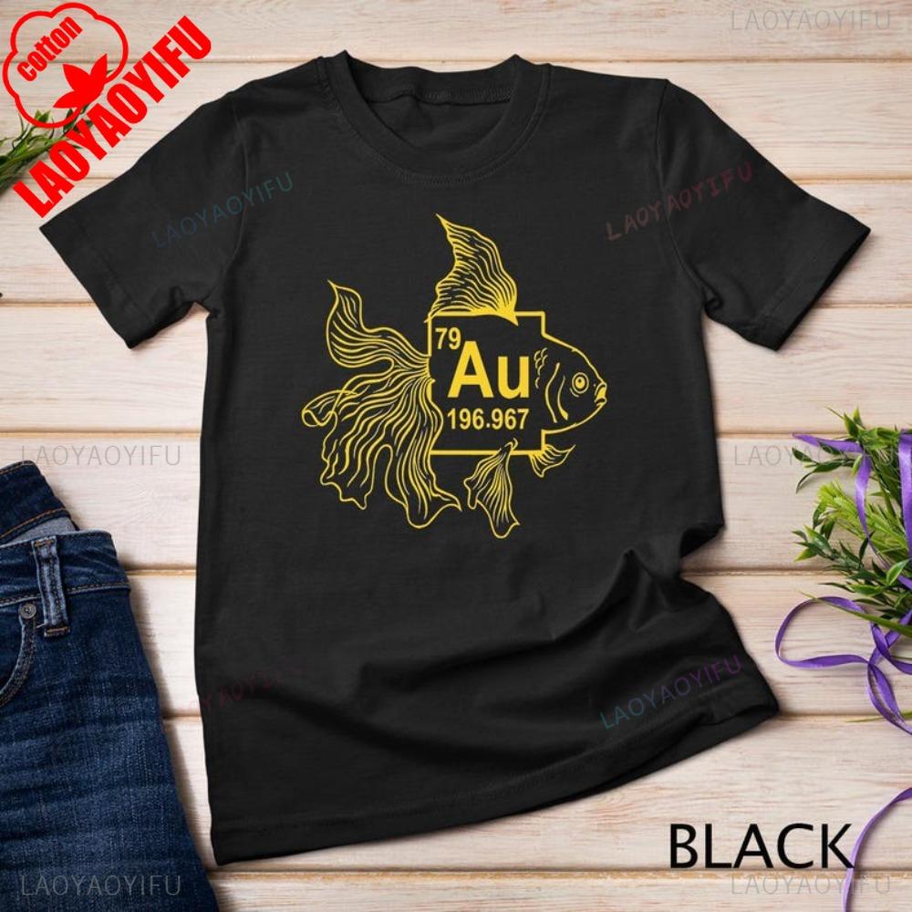 Goldfisch AU Chemie Wissenschaft T-Shirt Lustiger Goldfisch Einzigartiges Design Sweatshirt Chemie-Liebhaber Der Goldfische Hält Geschenk T-Shirt Oberteile