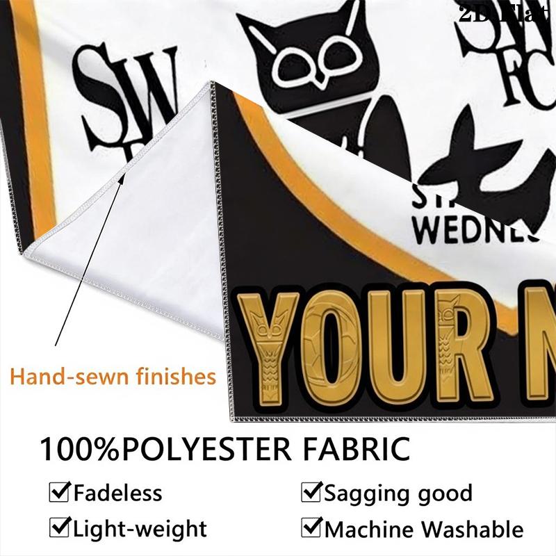 Custom Name Sheffield Wednesday Wall Tapestry Aesthetic Wall Hanging Printed Fabric Blanket Decorative Tapestries for Bedroom Living Room Home Decor
