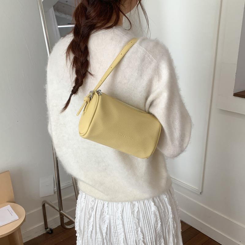 Small Pencil Bags Fashi Designer Women's Handbag Cylindrical Bag Luxury Minimalist Ladies Bag Retro European Style Zipper