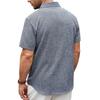 Summer New Men's Solid Color Lapel Short Sleeve Loose Breathable Business Casual Shirt
