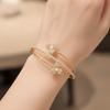 Micro-Set Zirconia Flower Bracelet Multi-Layered Cuff Bangle New Open Bracelet