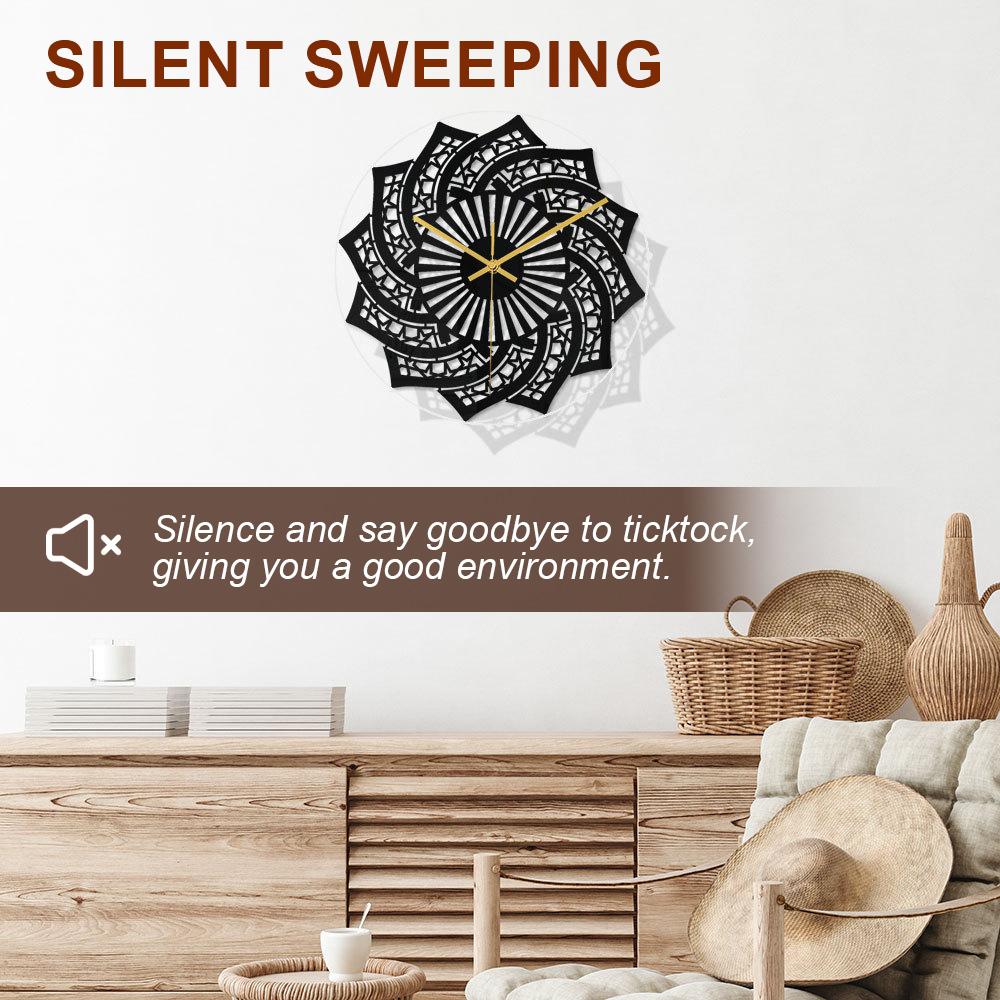 Ramadan 3D Acrylic Mirror Sticker Wall Clock Muslim Islamic Script Design Clock Silent Watch Living Room Bedroom Home Decoration