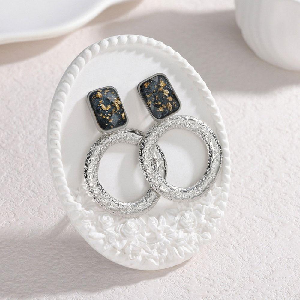 Irregular Surface Design Women's Earrings Exaggerate Textured Round Hoop Earrings  Daily