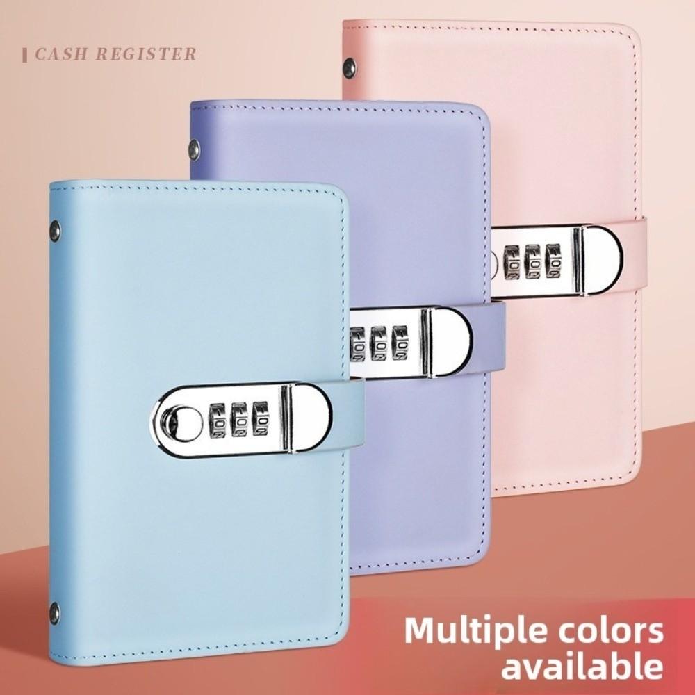 50Sheets Saving Money Binder Portable PU Leather Budget Binder with Lock Savings Handbook Refillable Planner Organizer 50 Sheets