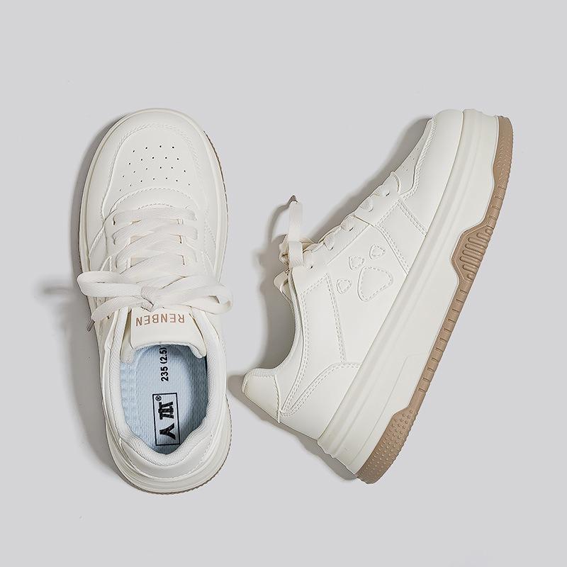 Little white shoes women's spring low-top shoes muffin shoes thick-soled heightening board shoes student casual shoes