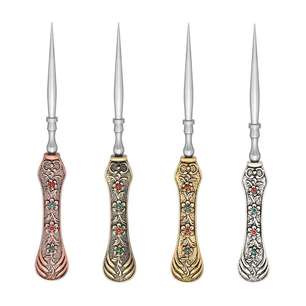 Metal Vintage Sewing Awl Needlework Accessories Hand Stitch Leather Sewing Awl DIY Craft Leather Punch Hole Awl for Embroidery