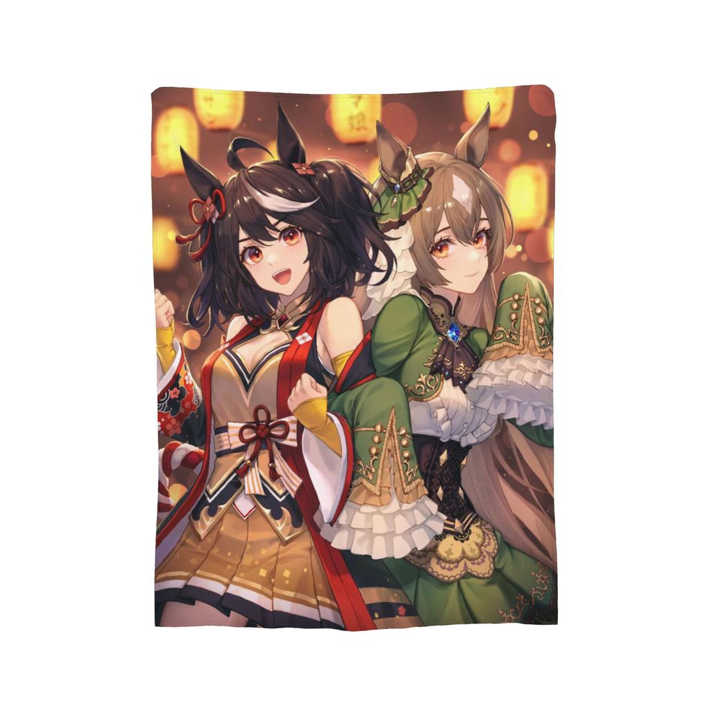 Anime Uma musume Pretty Derby Decken Fleece Druck Multifunktionale Weiche Überwurfdecke für Bettwäsche Reisebettwäsche Überwürfe