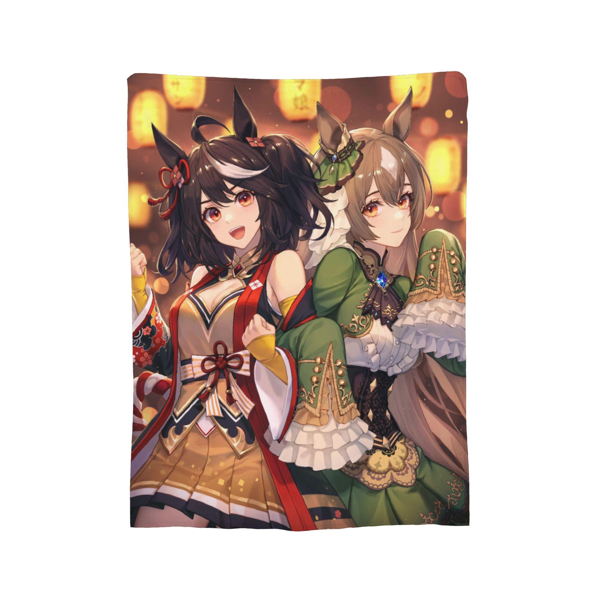 

Uma Musume Pretty Derby Blankets Flannel Decoration Breathable Ultra-Soft Throw Blanket for Bedding Couch Bedding Throws 130x150cm
