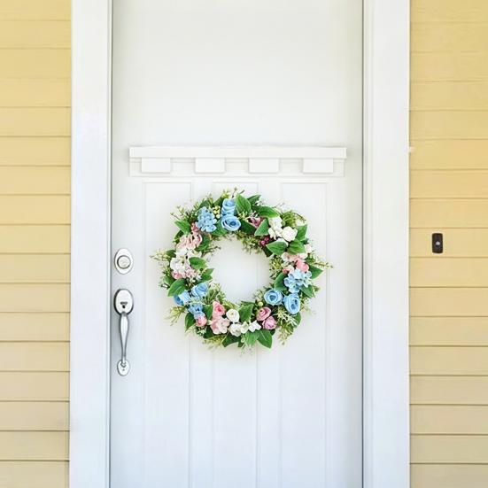 Artificial Flowers Lifelike Simulation Floral Door Hanging Decoration No Watering Maintenance Long-Lasting Spring Freshness Home Wall Decor