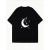 Weißes T-Shirt mit Mond- und Sternenprint für Freizeitkleidung