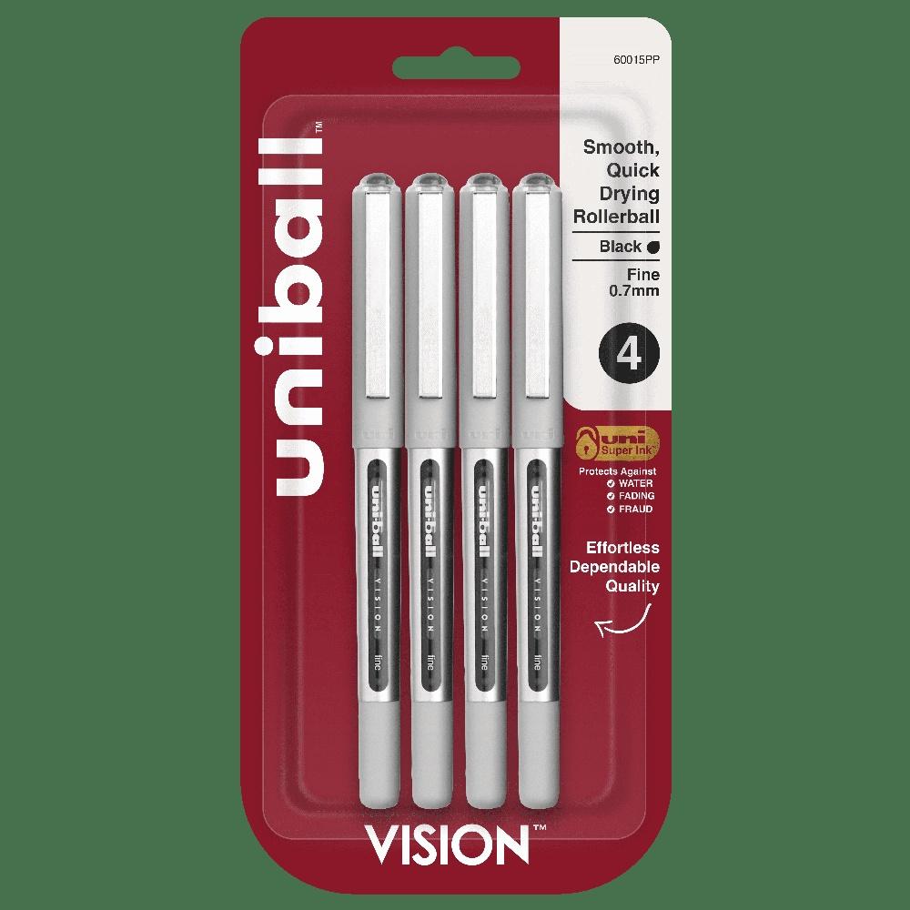 

Fine Point Rollerball Pens Black Ink 0.7mm 4 Pack Smooth Writing Durable Clip Archival Quality Ink Water Resistant Anti-Fraud United States