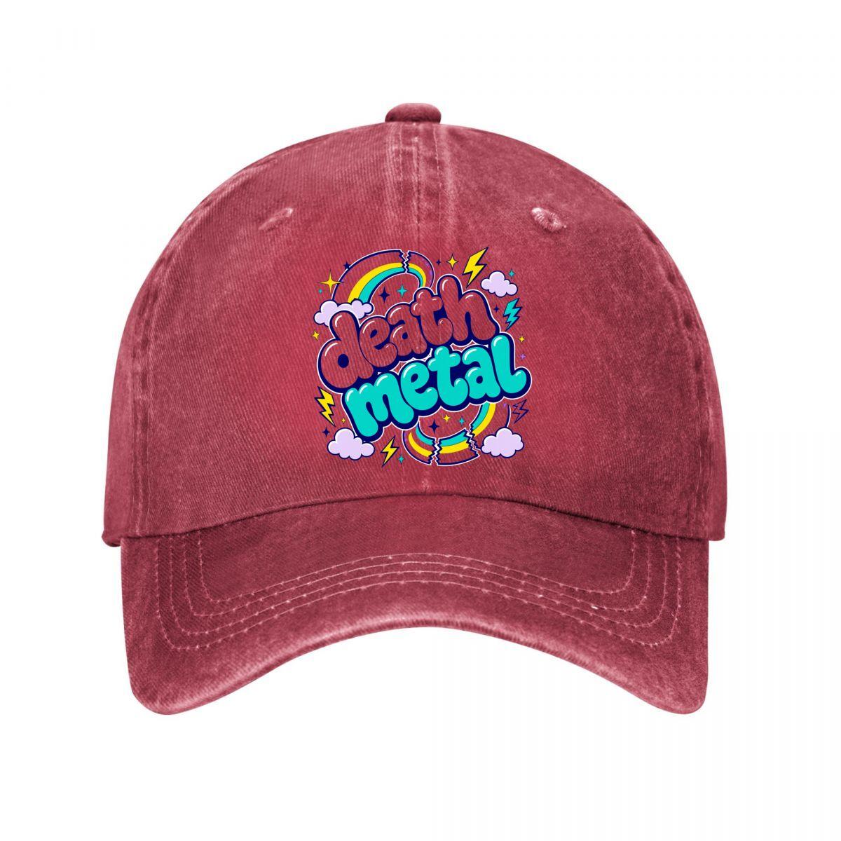 Retro Rainbow Death Metal Bubble Typ Washed Baseball Cap Outdoor For Womens Unisex FeUnisex Dad Hat Adjustable