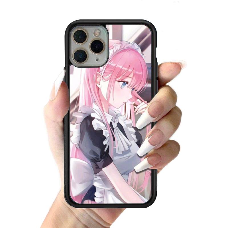 Niedliches Dienstmädchen Handyhülle Silikon PC+TPU Hülle für iPhone 11 12 13 Pro Max 8 7 6 Plus X SE XR Hart Fundas