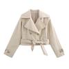 2025 Spring Women's Slim Tie-Waist Long-Sleeve Trench Coat