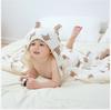 Beige Children'S Hooded Bath Towel Four-Layer Cotton Gauze Cape Bath Towel Soft Absorbent Baby Bath Robe
