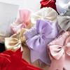 Infant Baby Girl Below Knee Socks, Solid Color Bow Decor Stockings Breathable Clothing Accessory Christmas Gift
