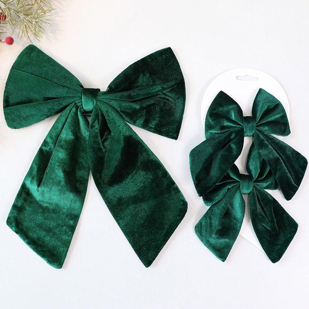 1/2PCS Red Christmas Decorative Bowknot Flannel DIY Accessories Xmas Tree Hanging Bowknot Showwindow Ornament Big Size