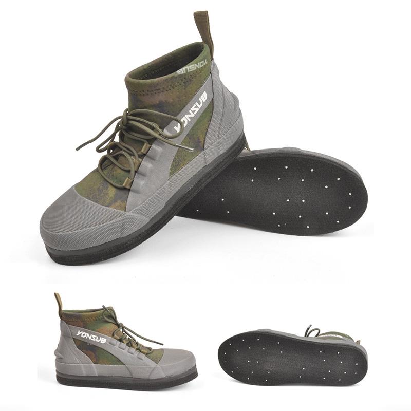 2025 YONSUB Mid Cut Fisher Boots with Sole Nail Keep Warm Water Shoes Anti Slip Professional Sea Fishing Shoes Size 36-46