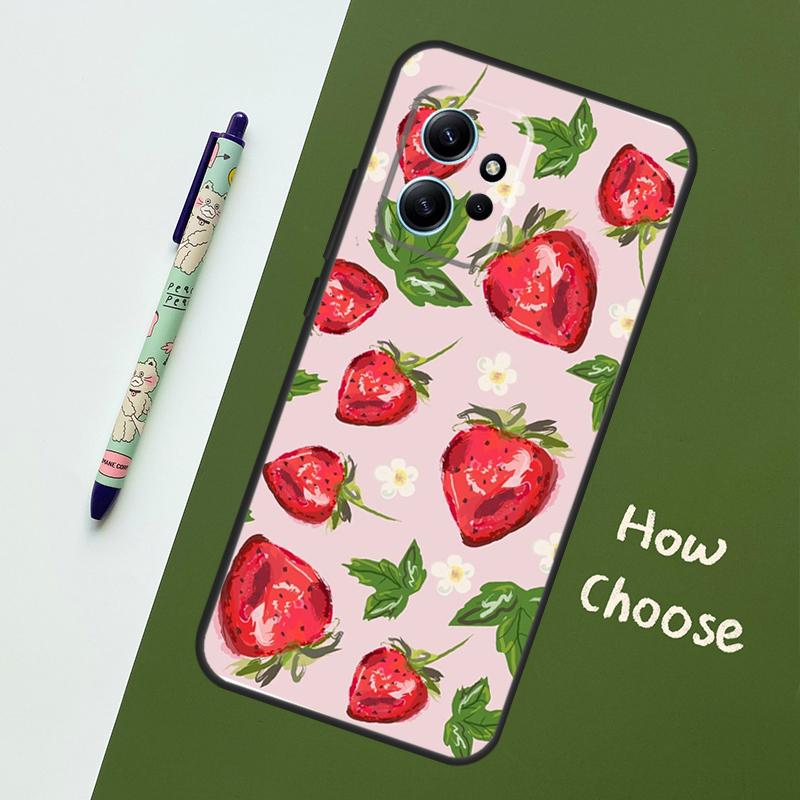 

Strawberry Case For Xiaomi Redmi Note 13 10 11 12 14 15 Pro Plus Cover For Redmi 15C 15 14C 10C 12C 13C Redmi Note 12 Pro 4G