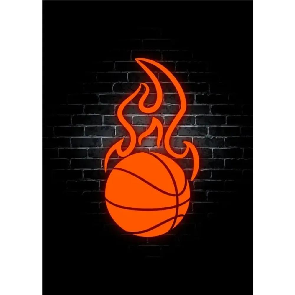 Basketball Posters And Prints Wall Art Neon Light Canvas Painting Modern Murals Teenage Boy Room Decoration Pictures