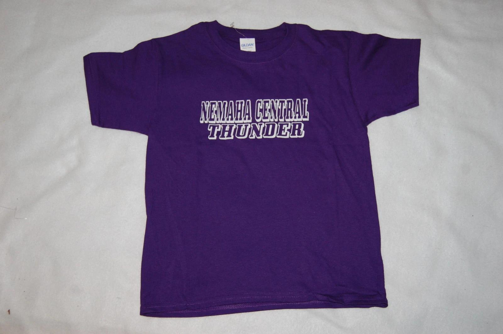 

Boys Girls Youth S/S T- Shirt PURPLE Seneca Kansas NEMAHA CENTRAL THUNDER Sz XS 140