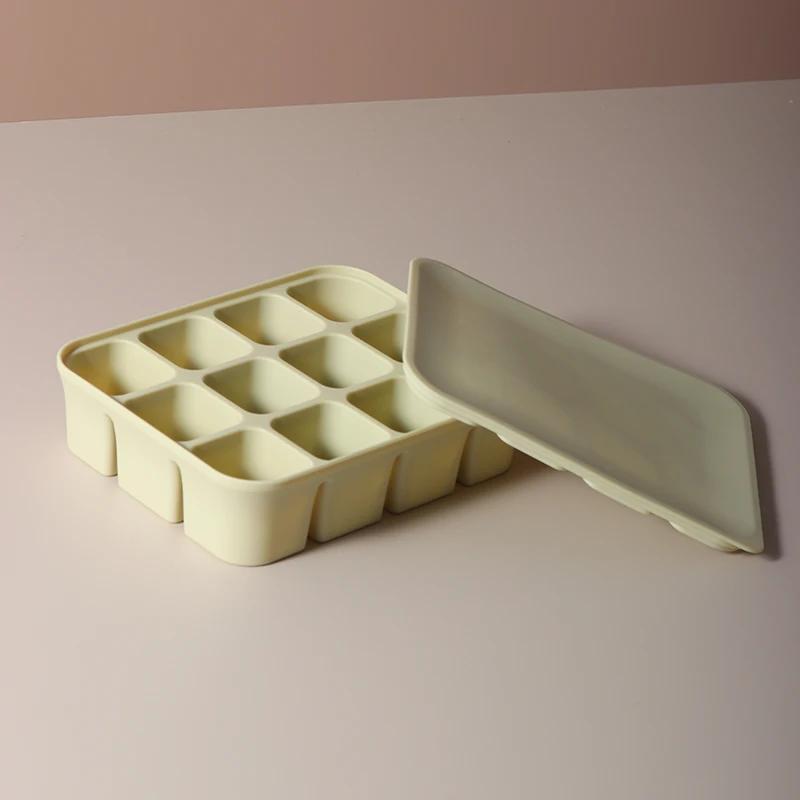 Molde de Cubitos de Hielo de 12 Compartimentos Bandeja de Cubitos de Hielo de Silicona Bandeja Cuadrada Molde Formas de Cubitos de Hielo de Silicona Liberación Fácil Accesorios de Cocina para Bar