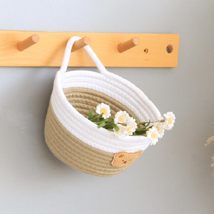 Small Woven Storage Baskets with Handles Basket for Kids Home Decor Toy Basket
