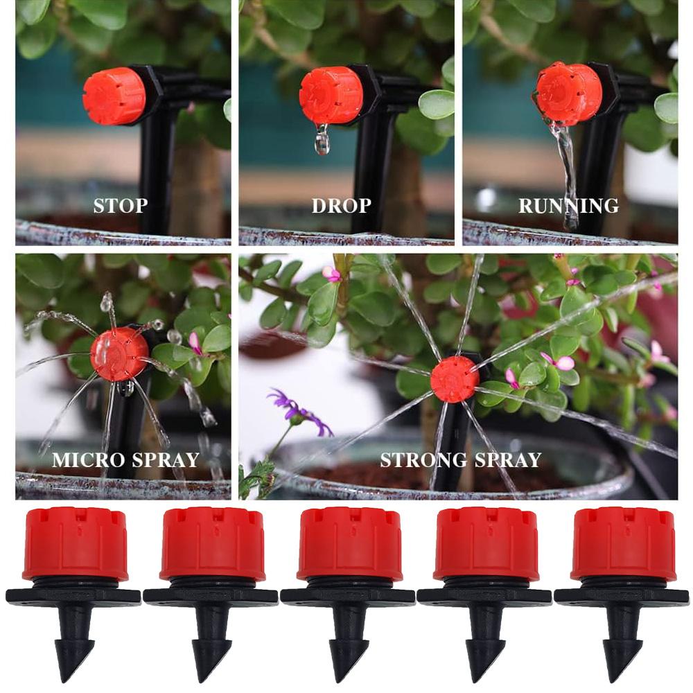 5-50M Drip Irrigation with 1/4" Nozzles for Flower, Automatic Garden Watering System Kit,Vegetable, Bonsai, Pot Plants & Lawn