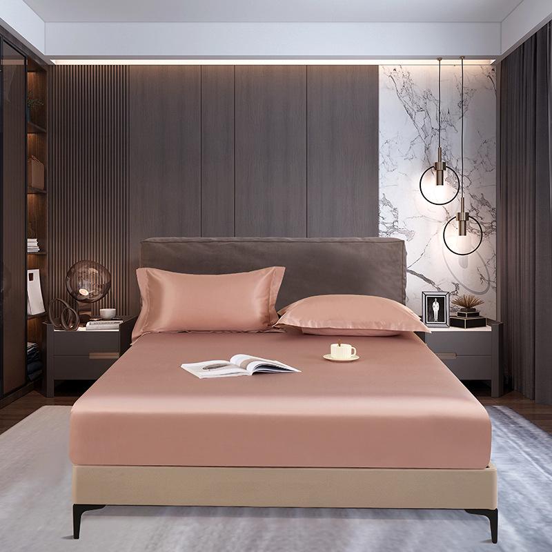 Mulberry Silk Non-Slip Fitted Bed Sheet - Cotton Blend Single Piece Mattress Dust Cover