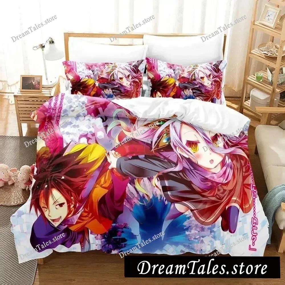 New Game No Game No Life Sora and Shiro Bedding Set Single Twin Full Queen King Size Bed Set Adult Kid Bedroom Duvet Cover Sets