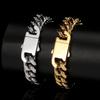 Trendige Cuban Link Kette & Armband aus Edelstahl mit glattem Verschluss