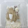 Original Handmade Halloween Ghost Bride Cos Dress Up Hair Accessories White Lace Veil Blood Drop Mesh Flower Women's Headdress