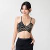 Women Sexy Leopard Print Halter Neck Backless Camisole Bralette Outer Wear