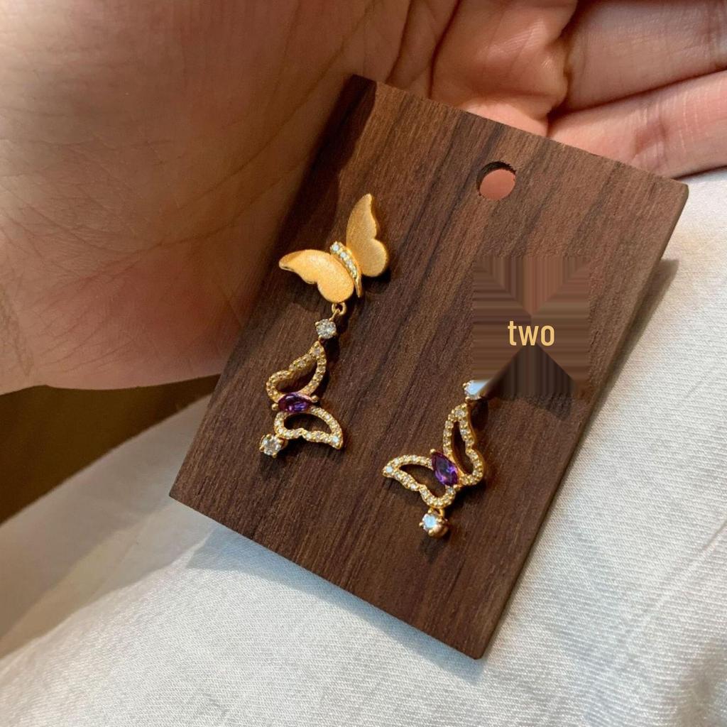 Geometric Tiger's Eye Stud Earrings, Retro Millard Style - Unique Design with Silver Needle 