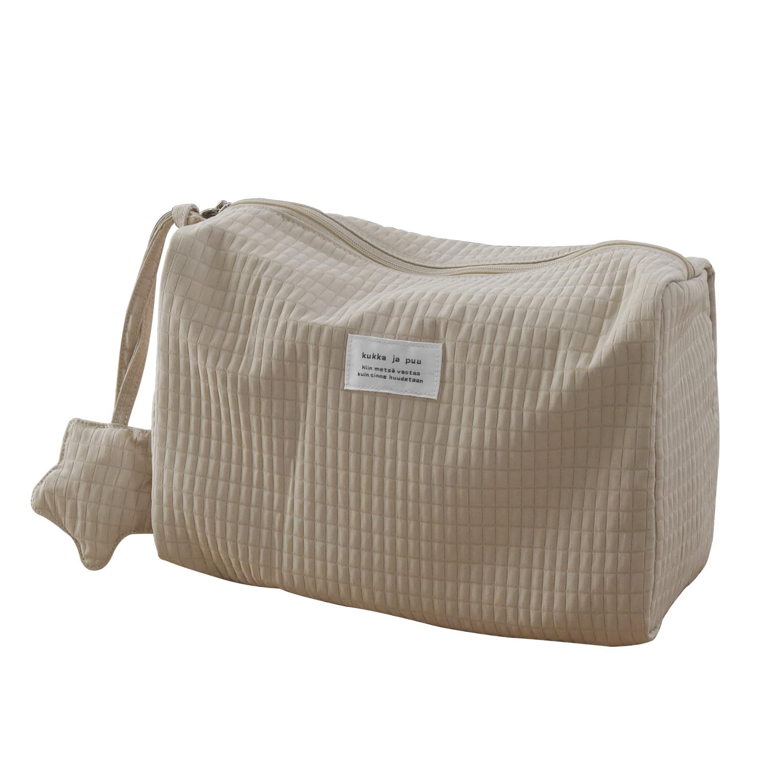 

ja Kukka Washable Diaper Pouch for Baby Clothes with Star Baby Gift One [kukka puu] [Official Yapu] Lightweight, Buttons, (Beige (Grid), Size)