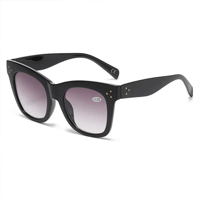 

Super Large Frame Progressive Color Women S Presbyopia Glasses Fashion Hd Elegant Luxury Outdoor Sunscreen Reading Glasses +2.5