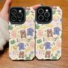 Vertical Leather Shell Lovely Cute Cartoon Animals Printed Patterned Shockproof Soft Silicone Case with Camera Lens Full Protection for IPhone Samsung