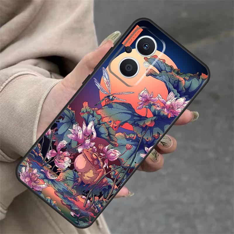 Japanese Style Art Japan Case For OPPO Reno 14F 13F 12F 11F 10 12 13 14 Pro 7 8 Lite OPPO Find X5 X6 X8 X9 Pro Cover