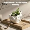 Head Shape Flowerpot Abstract Human Face Planter Pot, 3D Printed Pot Decor Flowerpot, Succulents Plants Container for Home Office Balcony Durable