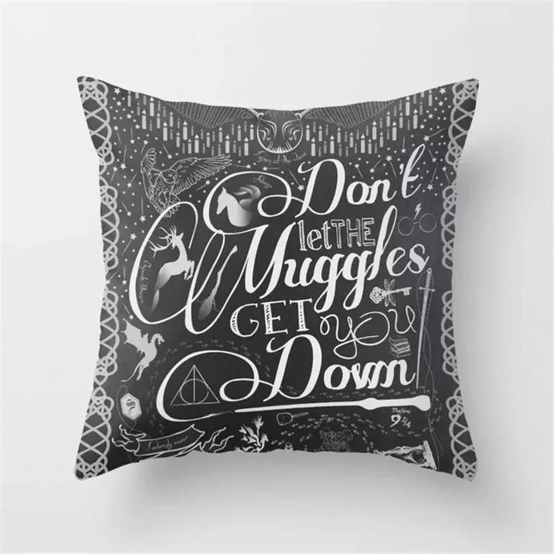 Vintage Black Camera Bicycle Print Car Cushion Cover Pillowcase Home Sofa Chair Decoration
