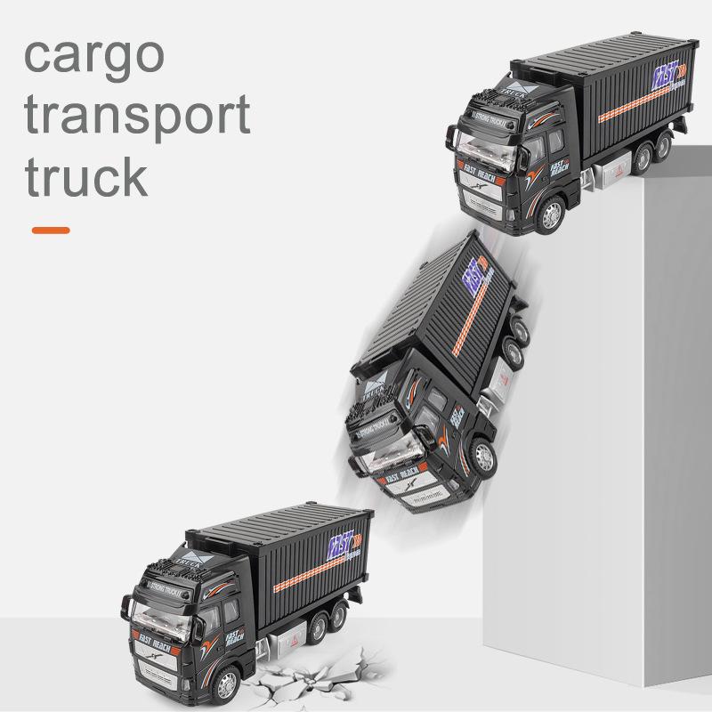 1/32 Simulations-Container-LKW Trägheits-Transportfahrzeug Baufahrzeug Kinderspielzeugauto Junge Großer LKW Rückziehauto