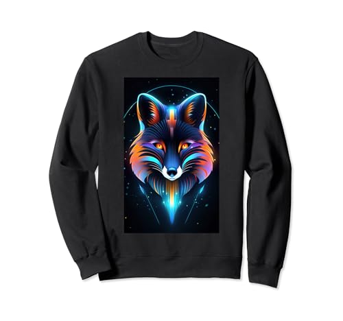 

Future Fox - Vibrant Animal Design Sweatshirt for Sci-Fi Art Lovers