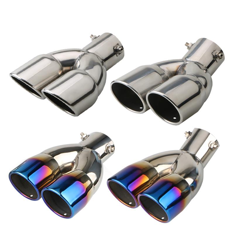 Universal 63mm Car Muffler Exhaust Tip Tail Pipe Stainless Steel Car Rear Tail Throat Car Accessories