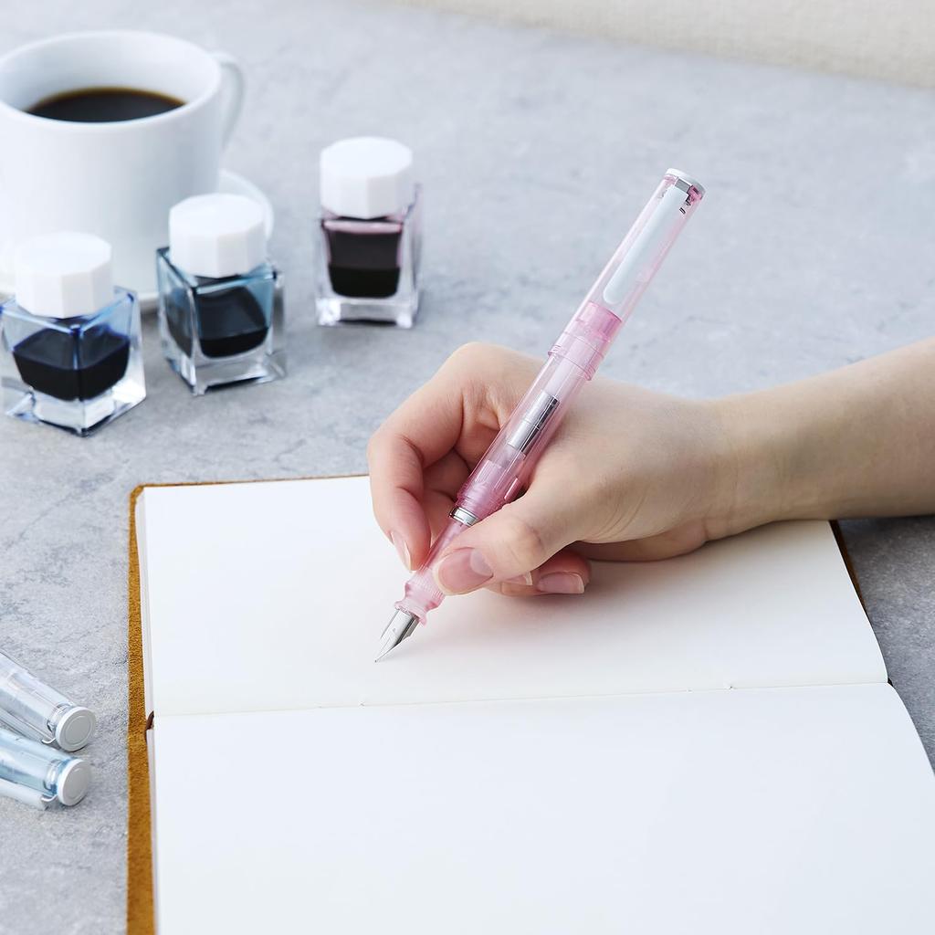 Sailor Fountain TUZU ADJUST Glassy Crystal Gift Made in Bold for Beginners and Everyday Use Pen, Cherry, Pack, Japan, Nib, 11-0549-708,