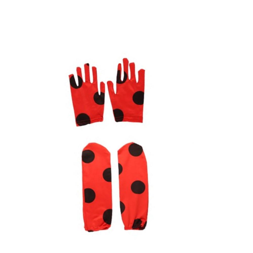 5-teiliges Halloween Marienkäfer Onesie Kostüm: Beinhaltet Handschuhe, Fußüberzieher, Augenmaske, Tasche und Perücke