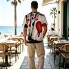 Polyester T-Shirt für Herren - Poker Karten Grafik, Modisches Design, Bequemer Stoff, Trendiges Vielseitiges T-Shirt für den Täglichen Lässigen Look